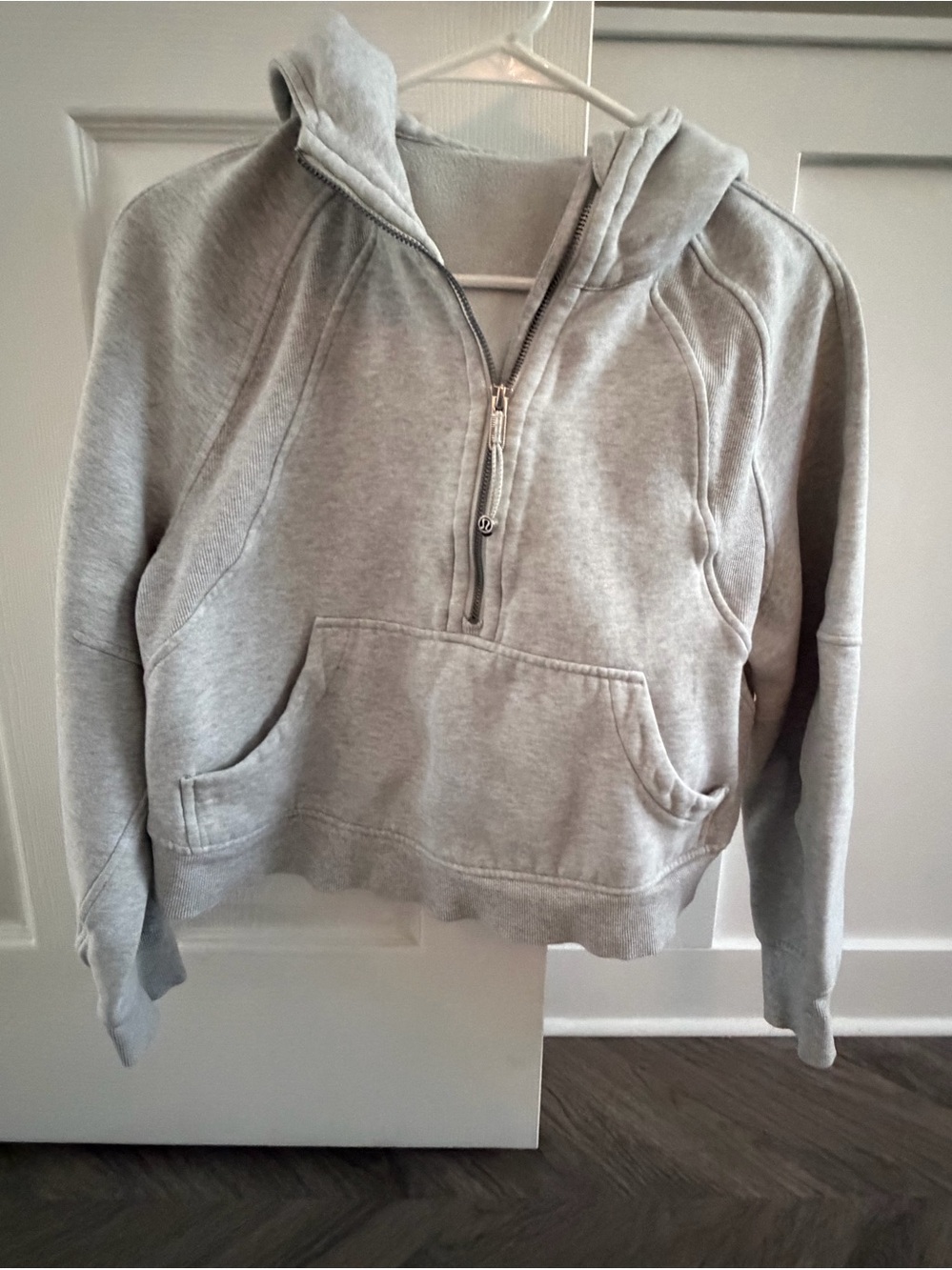 Lululemon Scuba Oversized Half-Zip Hoodie – XS/S – Heathered Light Grey